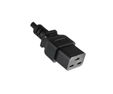 DINIC Kaltgerätekabel C19 auf C20, 1,5mm², 16A Verlängerung, schwarz